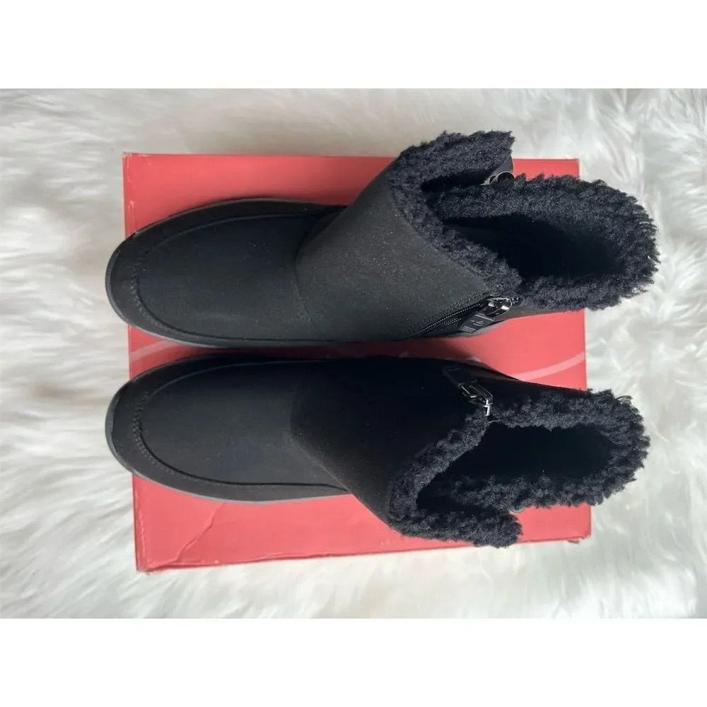 🆕 Easy Spirit Women's Black Ankle Snow Boots Size 6 Water Repellent